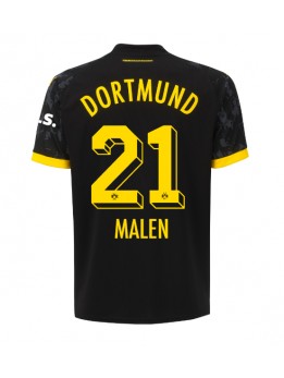 Borussia Dortmund Donyell Malen #21 Auswärtstrikot 2023-24 Kurzarm